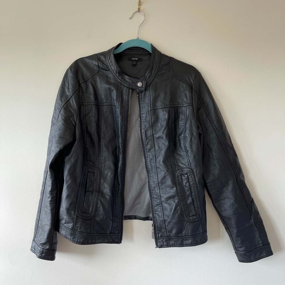 APT.9 Faux Black Leather Jacket Size XL